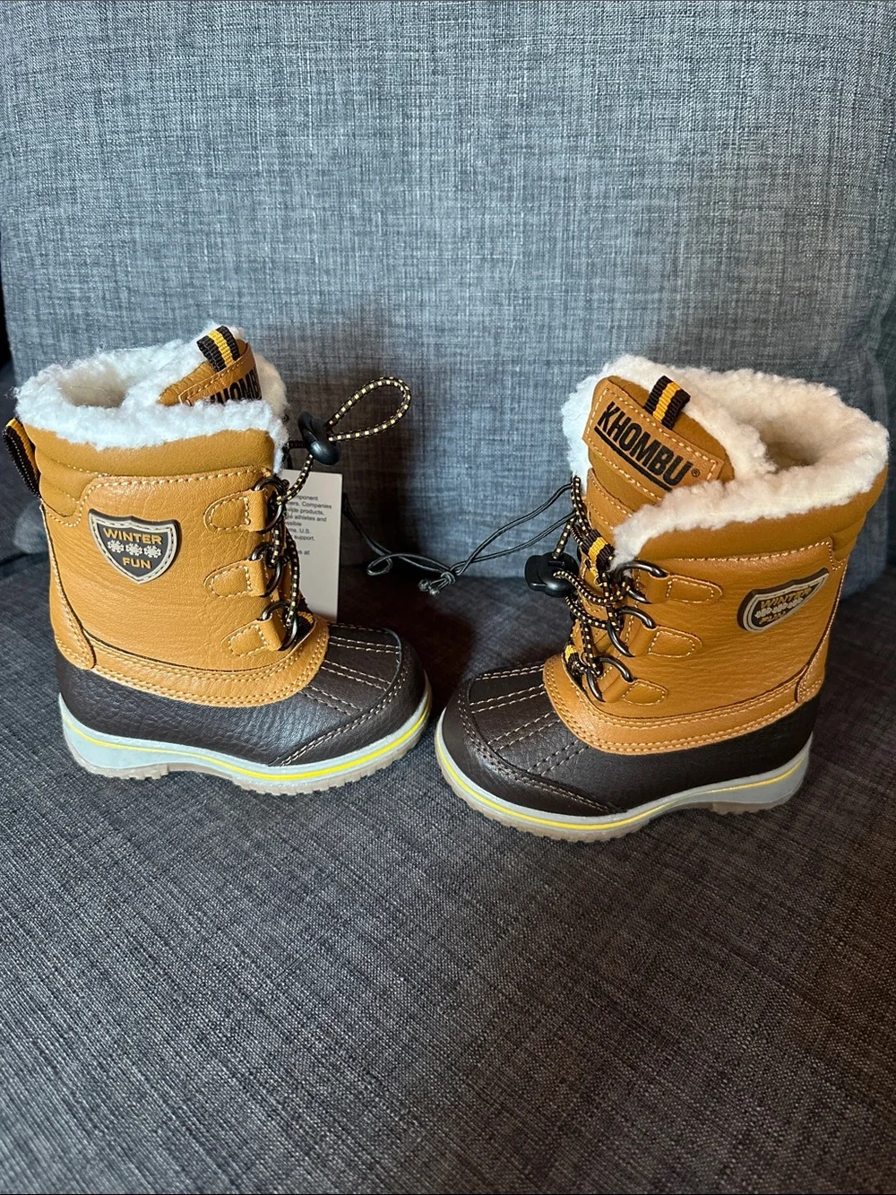 Khombu Kids' Brown & Tan Faux-Fur Winter Boots